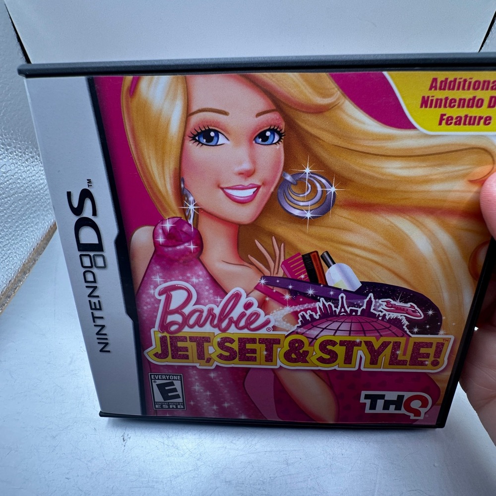 Barbie Jet Set & Style Nintendo DS Game CIB THQ TWL-VMZE-USA Pink Fashion Beauty